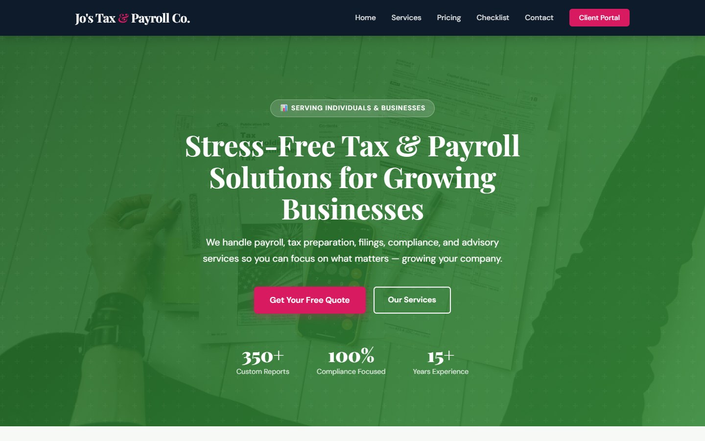 Jos Tax and Payroll website